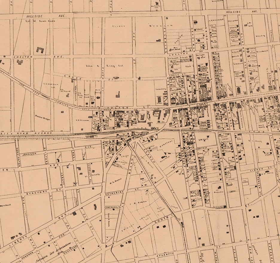 Map of village of Jamaica Queens County New York NY Etsy