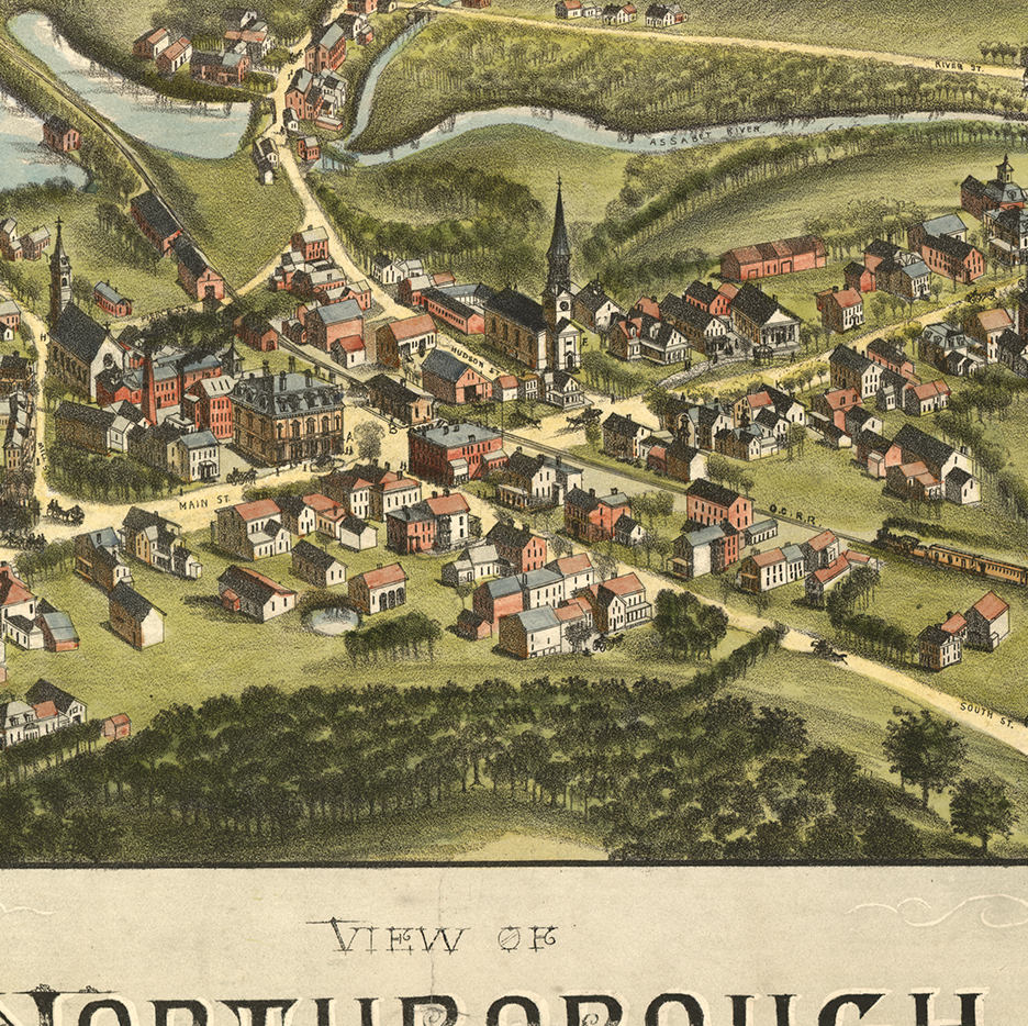 Map of Northborough Worcester County Massachusetts MA. Etsy