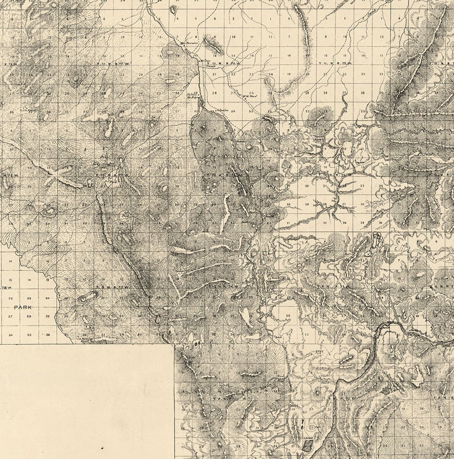 Map of the Larimer County Colorado 1883. Vintage Restoration Etsy