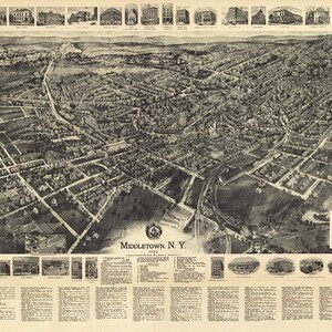 Map of Middletown, Orange County. New York 1922. Vintage Restoration ...