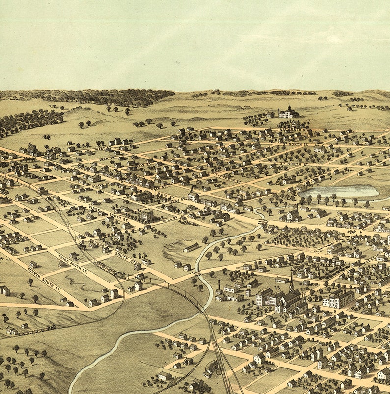 Map of Belleville St. Clair County Illinois 1867. Vintage Etsy