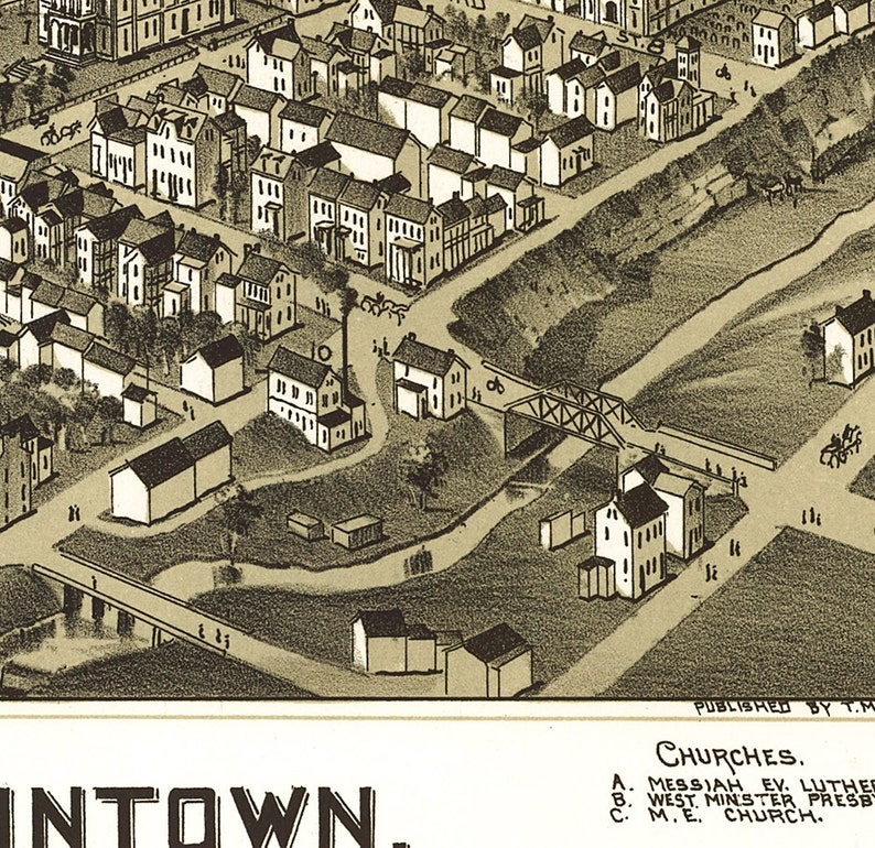 Map of Mifflintown Juniata Co. Pennsylvania PA 1895. Etsy