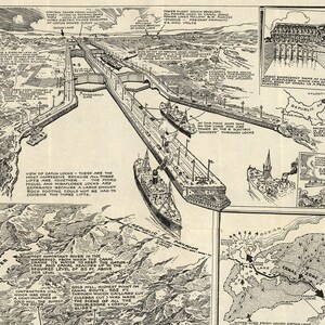 🗺️ Vintage Pictorial Map Of Panama With Canal Zone - History Wall Poster (Reproduction) 🗺️