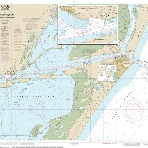 Port Aransas Nautical Map Etsy