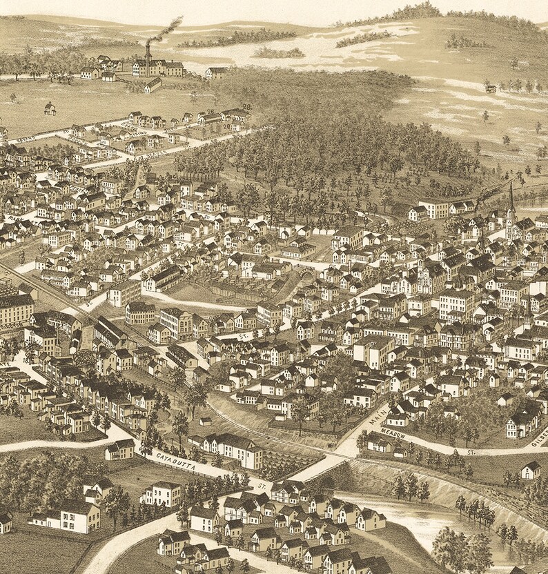 Map of Johnstown Fulton Co. New York NY. 1888. Vintage Etsy