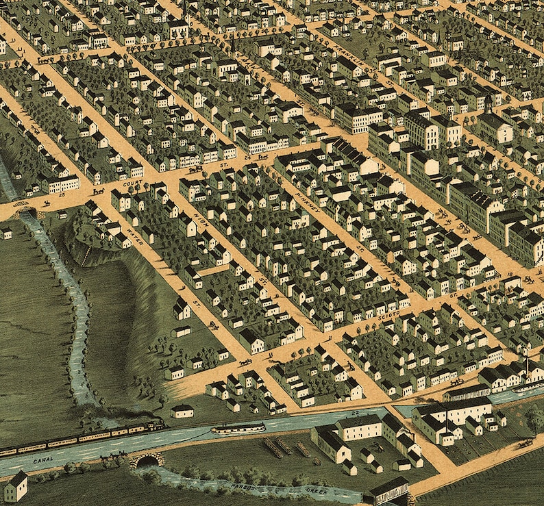 Map of Circleville Pickaway County Ohio OH 1876. Etsy