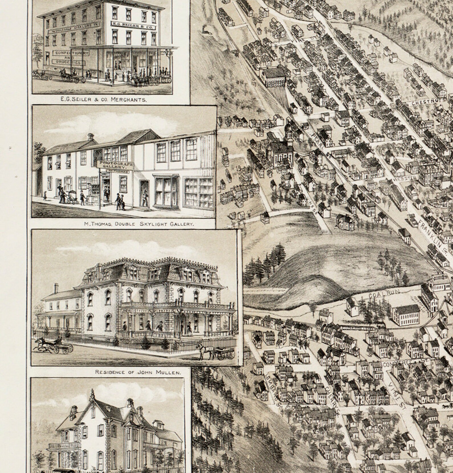 Map of Shamokin Northumberland County Pennsylvania PA 1884. Etsy