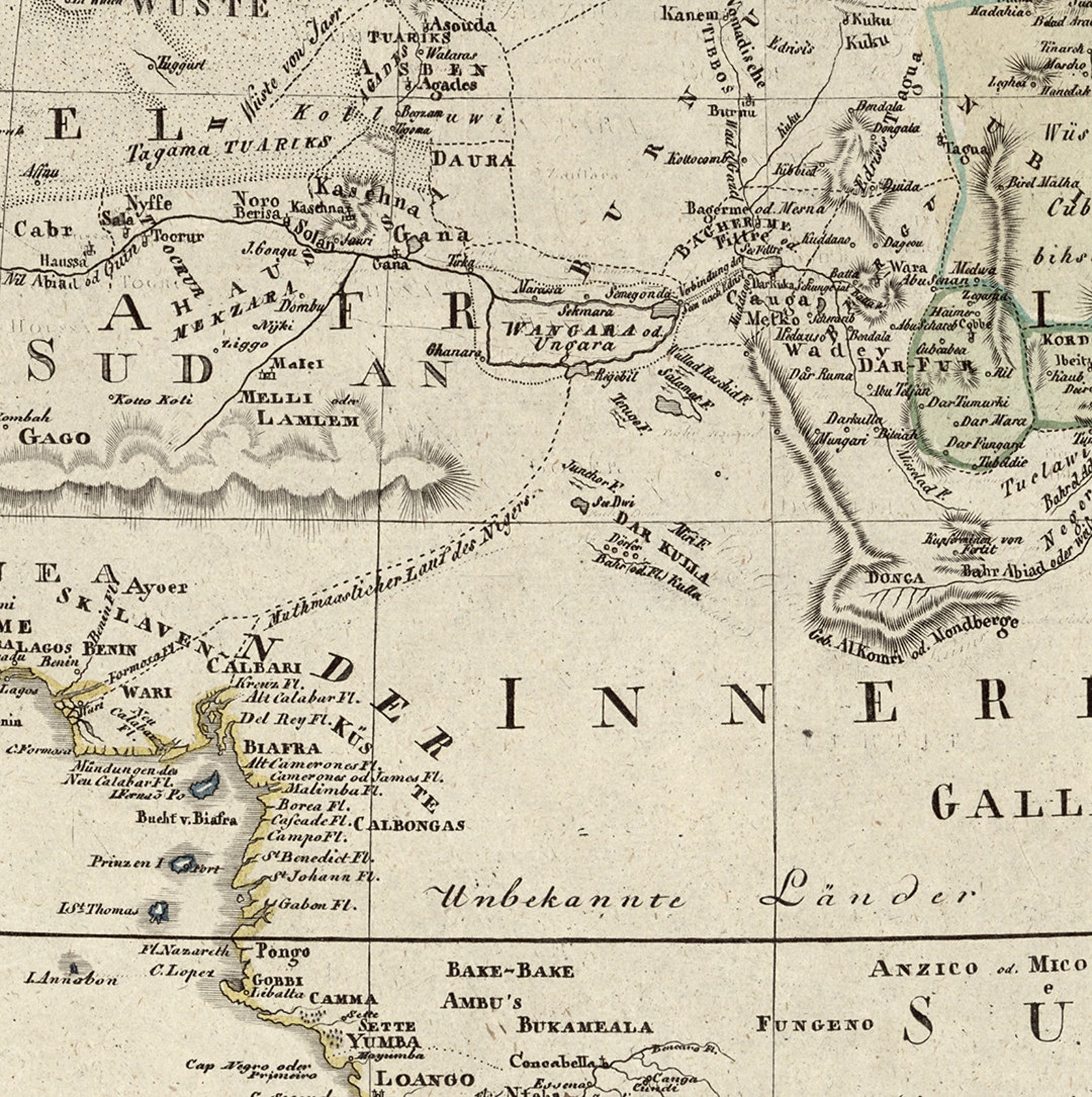 Map of Africa 1804. Charte Von Africa Vintage Home Deco Style Etsy