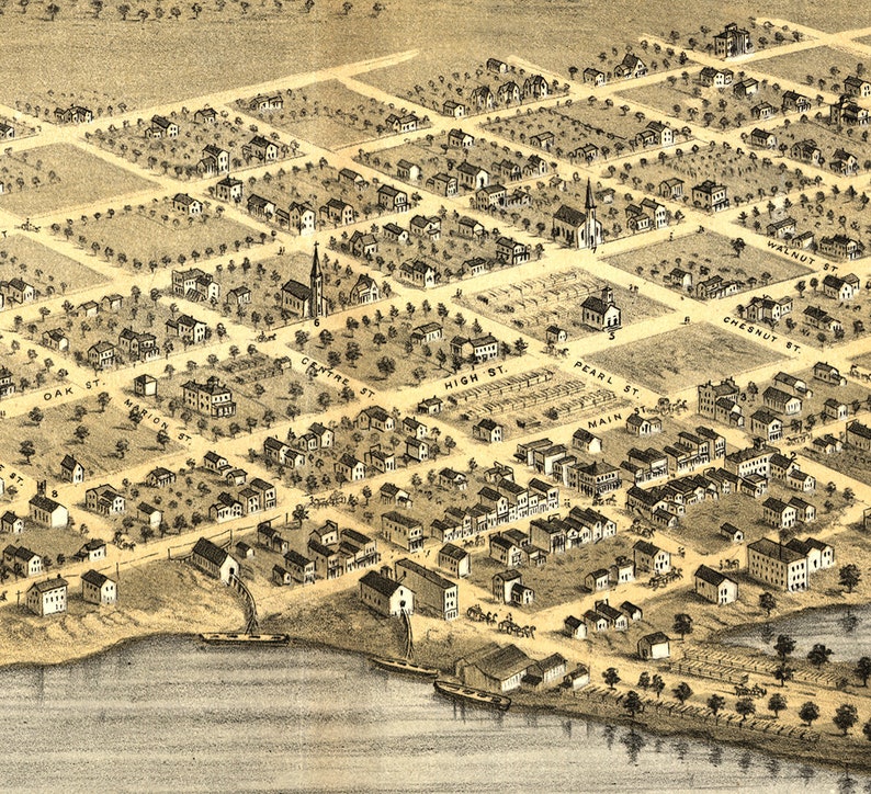 Map of Lake City Wabasha Co. Minnesota MN C1867. Vintage Etsy