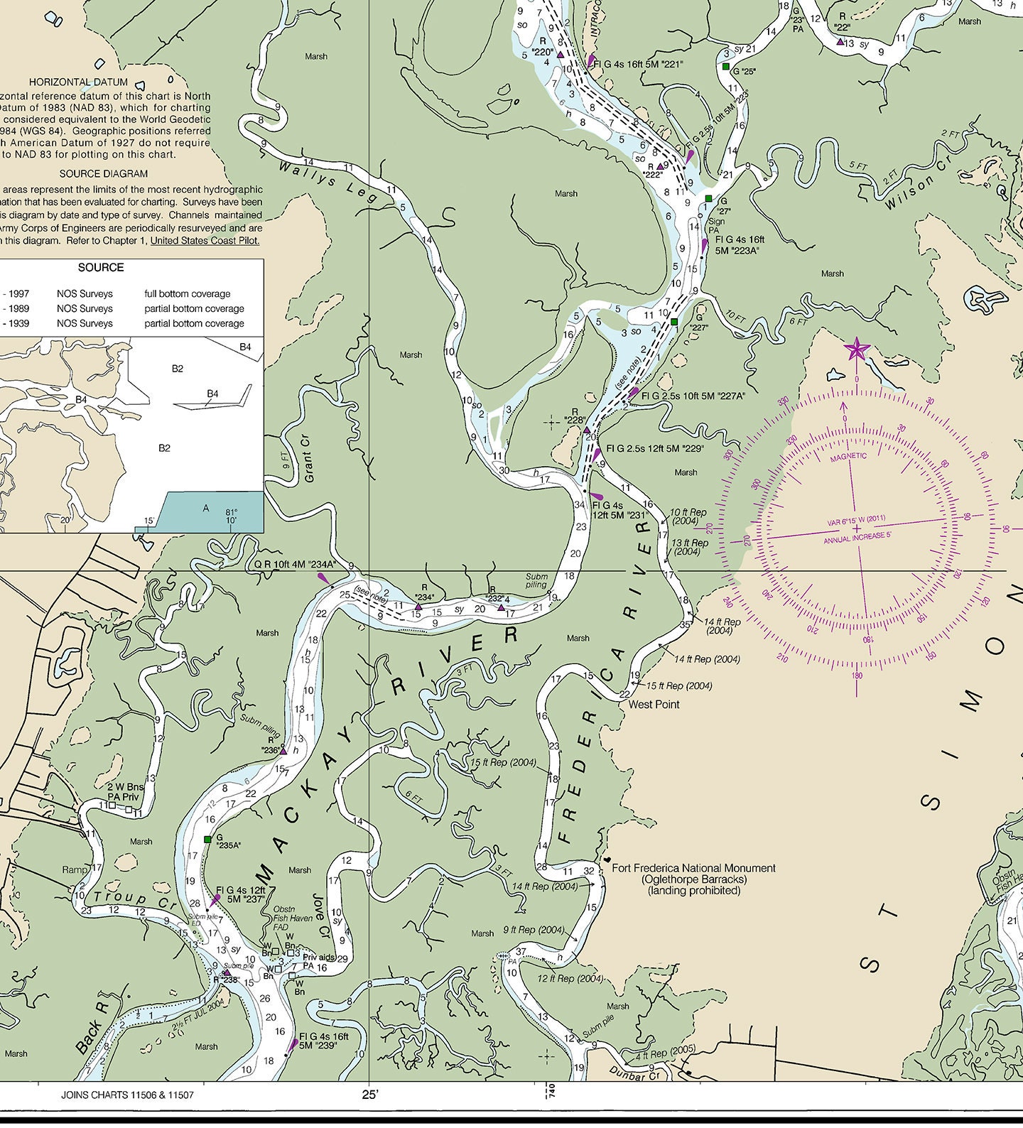 Nautical Charts of Altamaha Sound. 11508. Wolf Etsy