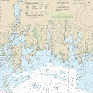 Nautical Charts of Fishers Island Sound 13214 New York. Rhode Island ...