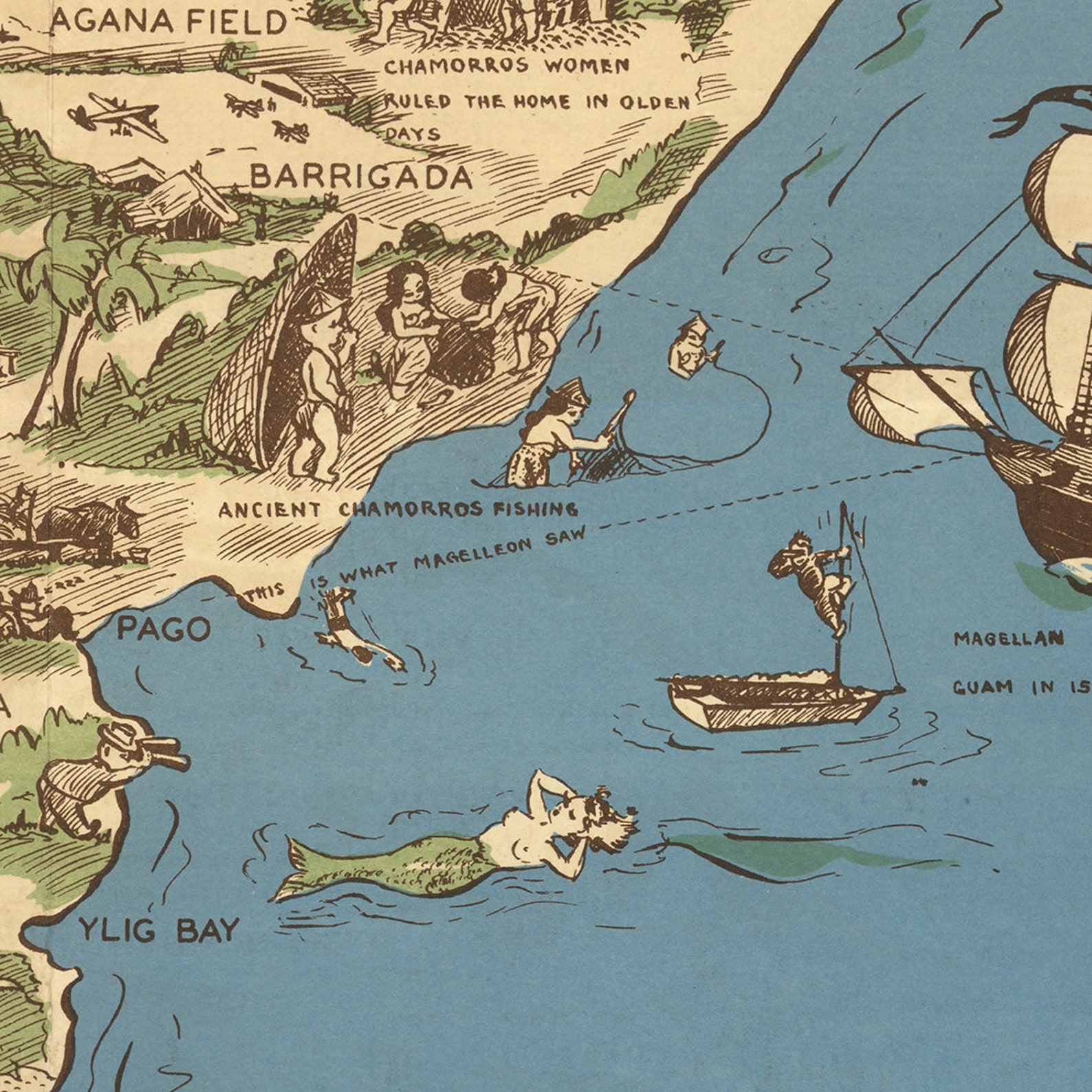 Map of Guam. Restoration Hardware Home Deco Style Old Wall Etsy