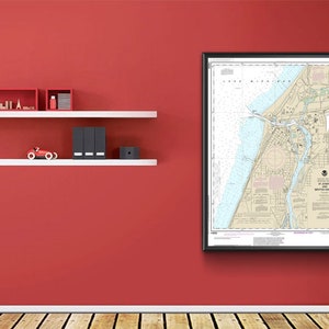 Nautical Chart of St Joseph and Benton Harbor. Lake Michigan Great Lakes NOAA Lake George Paw Paw River 14930 Wall Map Reproduction.