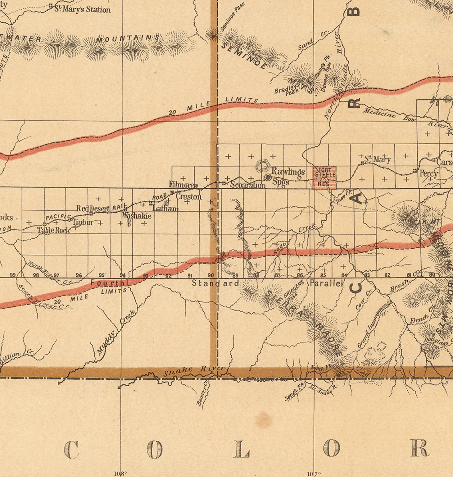 Map of State of Wyoming WY 1876. Vintage Home Deco Style Old Etsy
