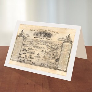 Wenskaart met fotokaart: de uitlegger van de hymeniale kaart. Vintage home deco-stijl oude muur reproductie kaart print.