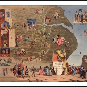 Reproduction Print of The tale of Ivanhoe from the novel by Sir Walter Scott