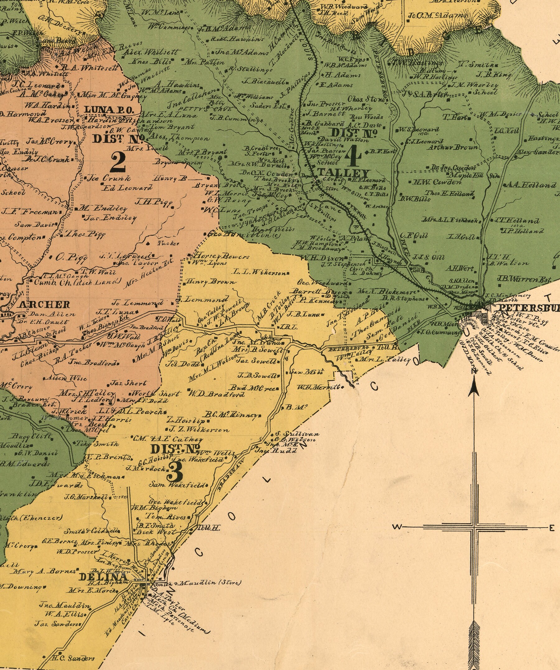 Map of Marshall County Tennessee 1899 Geological Map Etsy