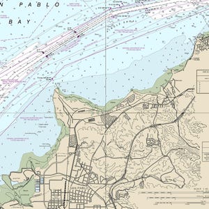 San Pablo Bay Nautical Chart – NOAA 18654 Map Reproduction Print ...