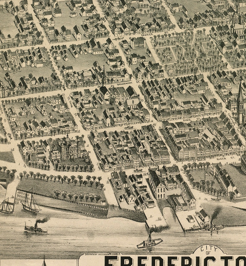 Map of Fredericton New Brunswick Canada in 1882. - Etsy Canada