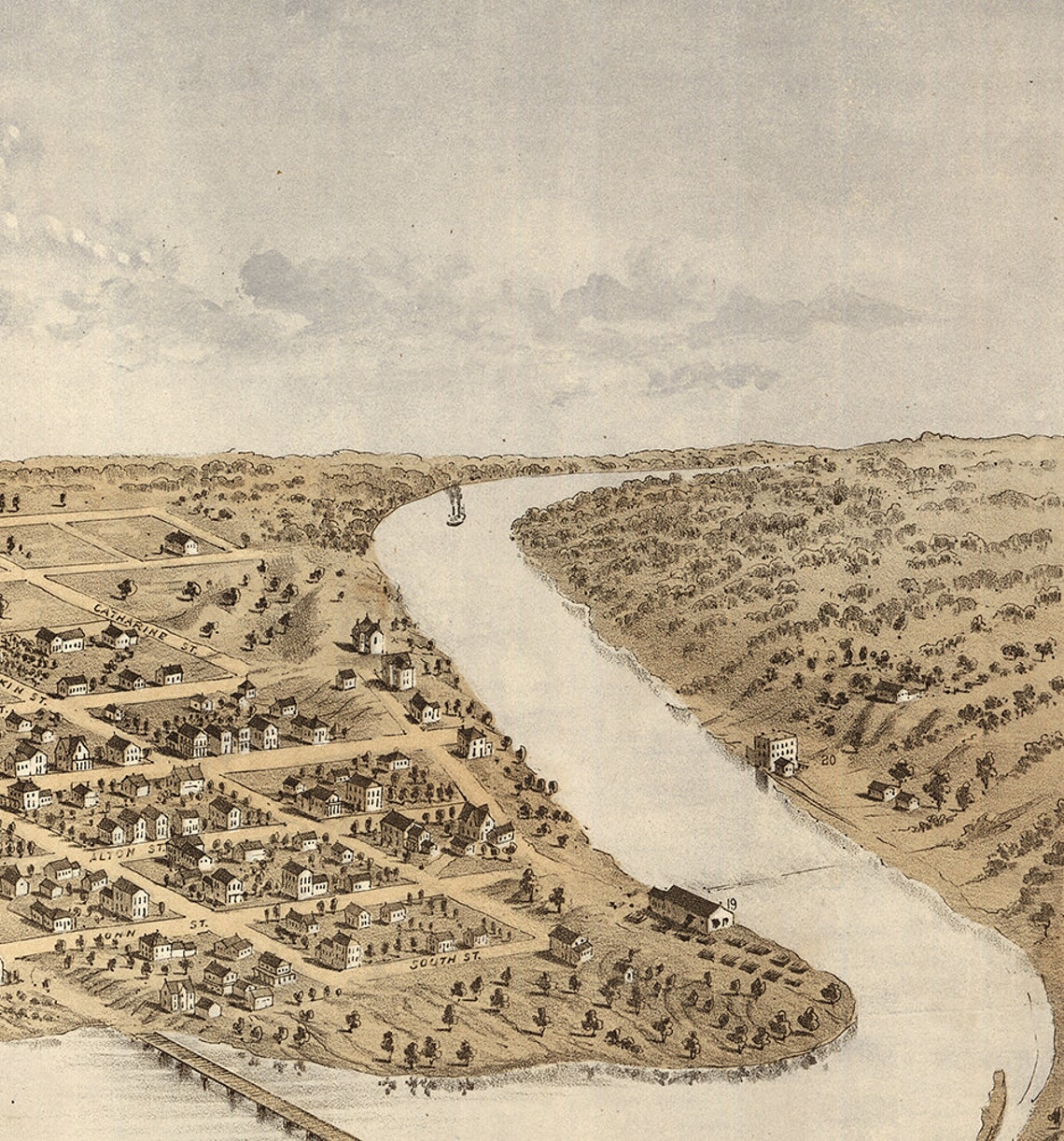 Map of Appleton Outagamie Co. Wisconsin 1867 WI. Vintage - Etsy