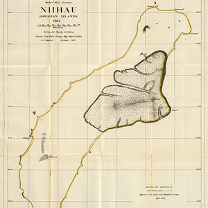 Karte von Niihau, Hawaii-Inseln, 1906.