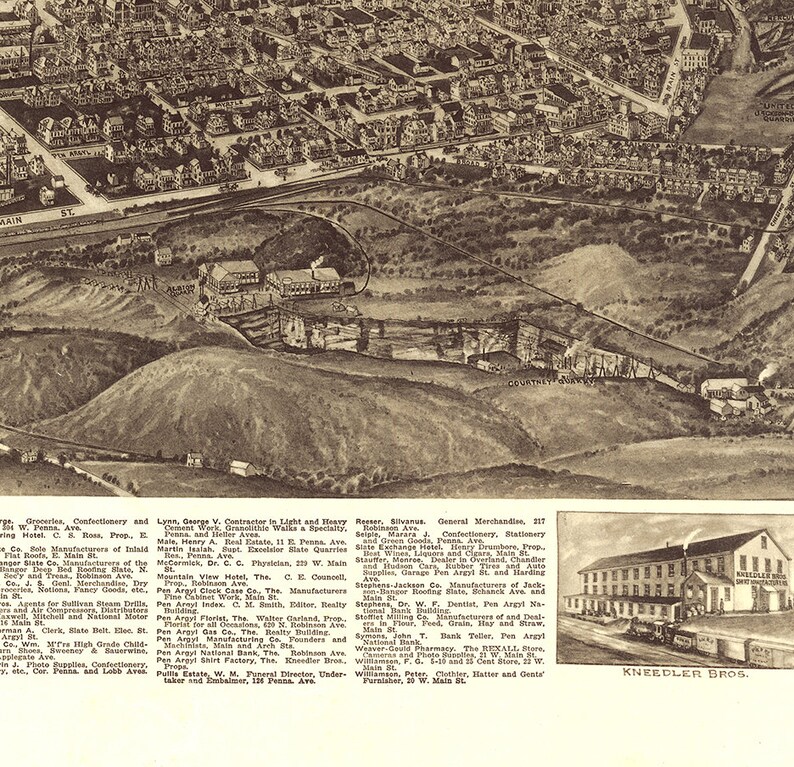 Map of Pen Argyl Northampton County Pennsylvania 1916. Etsy