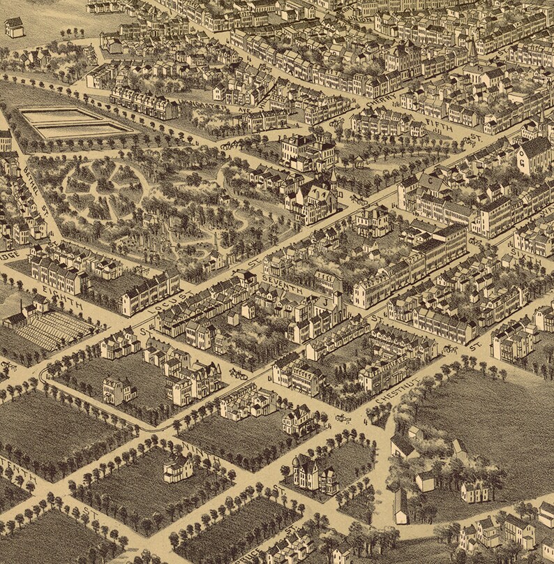 Map of Columbia Lancaster County Pennsylvania PA 1894. Etsy