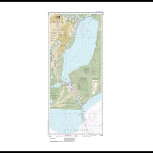 Cartas náuticas del Paso y Lago Sabine, Luisiana - Texas. 342. Coffee Ground Cove, Isla Shell, Isla Pleasure. Reproducción giclée del mapa.
