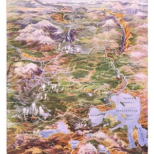 Parc national de Yellowstone, Frères Poole 1910.  vintage restauration matériel maison Deco Style vieille carte de reproduction mur.