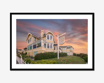 Bed and Breakfast / Seven Gables Inn / Victorian House Art / Vibrant Wall Art / California Artwork / Above Bed Decor / West Coast Art