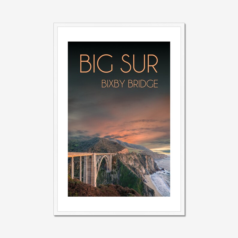 Bixby Bridge / California Poster / Big Sur Poster / Big Sur California / Above Bed Decor / California Artwork / Inspiring Wall Art image 2
