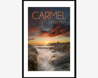 Carmel California / Carmel Beach Poster / Carmel Poster / Rugged Shore / Above Bed Decor / California Artwork / Inspiring Wall Art / Selfie