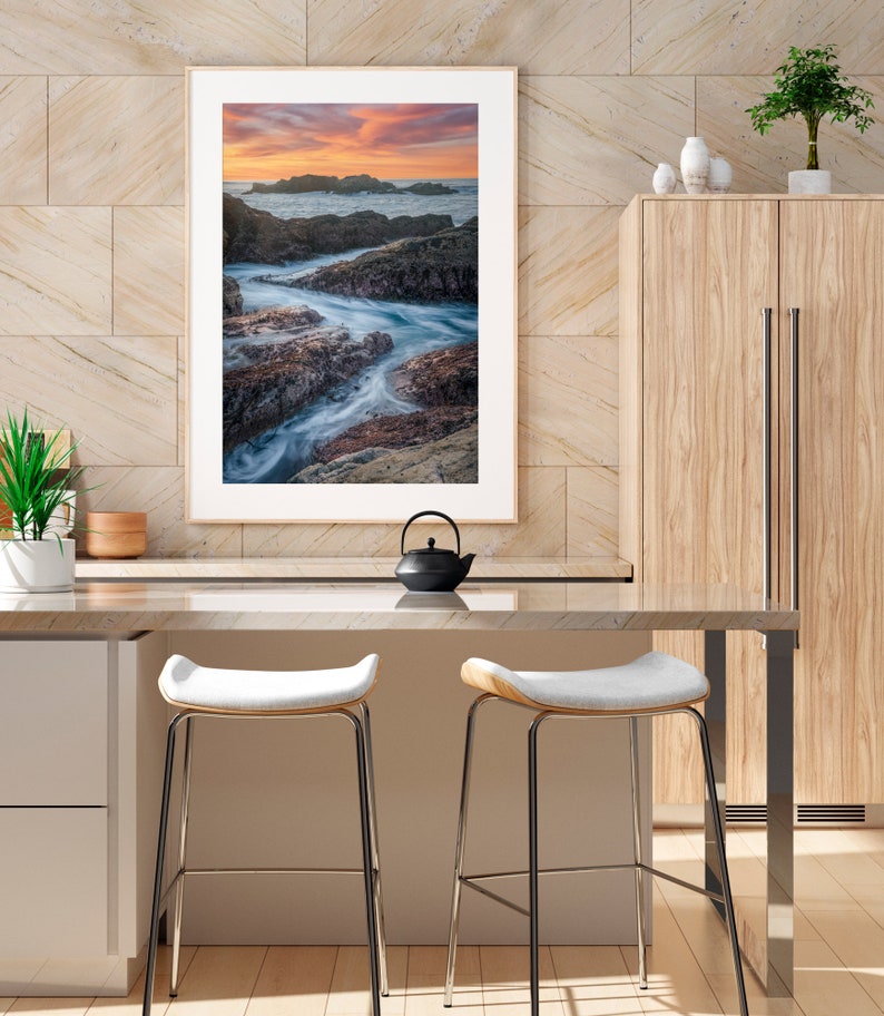 Zig Zag Coastline / Pacific Ocean Coast / Big Sur California / Above