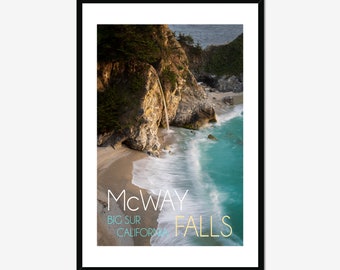 McWay Falls Poster / Big Sur California / Above Bed Decor / Home Decor / Seaside Decor / California Artwork / Wall Decor / Inspiring Art