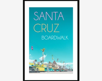 Santa Cruz   / Boardwalk / Above Bed Decor / California Artwork / Saturated Color / Vibrant Wall Art / Photo Graphics / Skyway Buckets