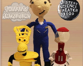 Mike Nelson, Tom Servo, and Crow T. Robot from Mystery Science Theater 3000 (MST3K)