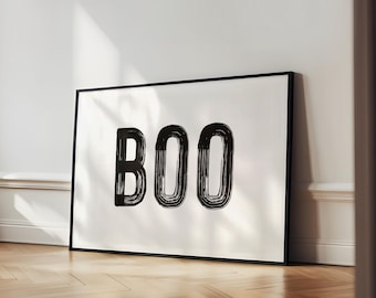 Boo Halloween Art Print | Spooky Home Decor | Fall Printable Wall Art (Digital Download)