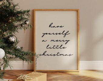 Nostalgic Christmas Wall Art | Have A Merry Little Christmas Print | Holiday Decor | Living Room Wall Art | UNFRAMED | KIKIANDNIM