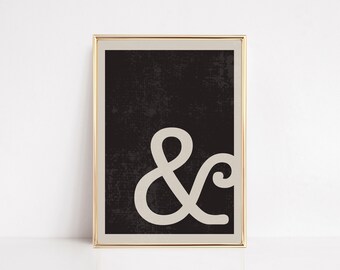 And definition Font Home Decor Ampersand Wall Art Printable Art Alphabet Poster Typographic Print /& Digital download Typography