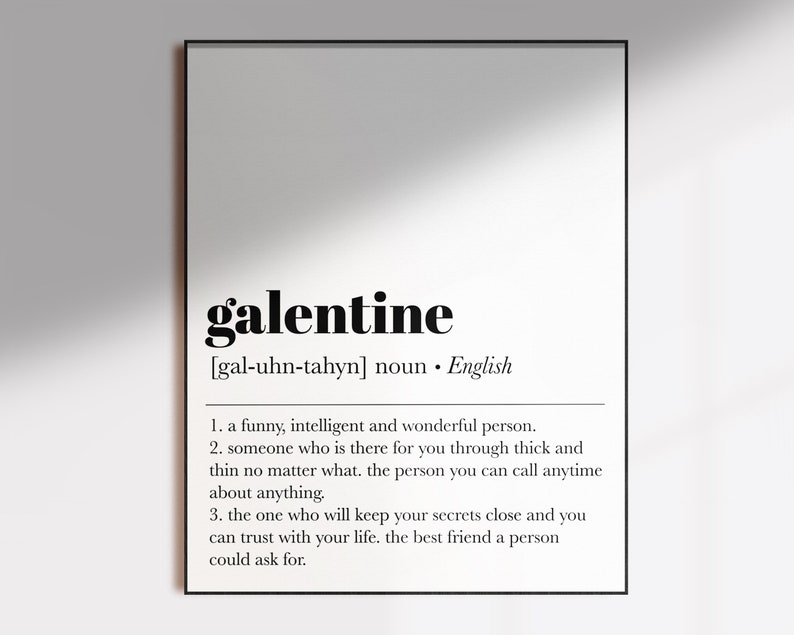 galentine definition print galentines day gift friend gift galentines day decoration galentines day party decor printable wall art image 2