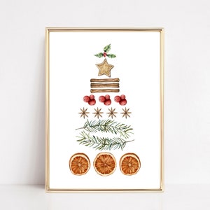 impresión del árbol de Navidad / arte de la pared imprimible de Navidad / decoración navideña colorida / decoración navideña moderna / arte de la pared de Navidad / arte digital