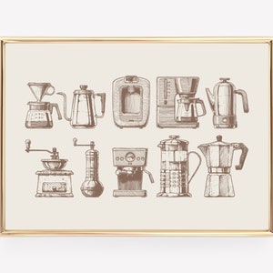 coffee wall art | modern coffee print | coffee maker print | coffee bar art | coffee poster | coffee printable | cafe art | digital download