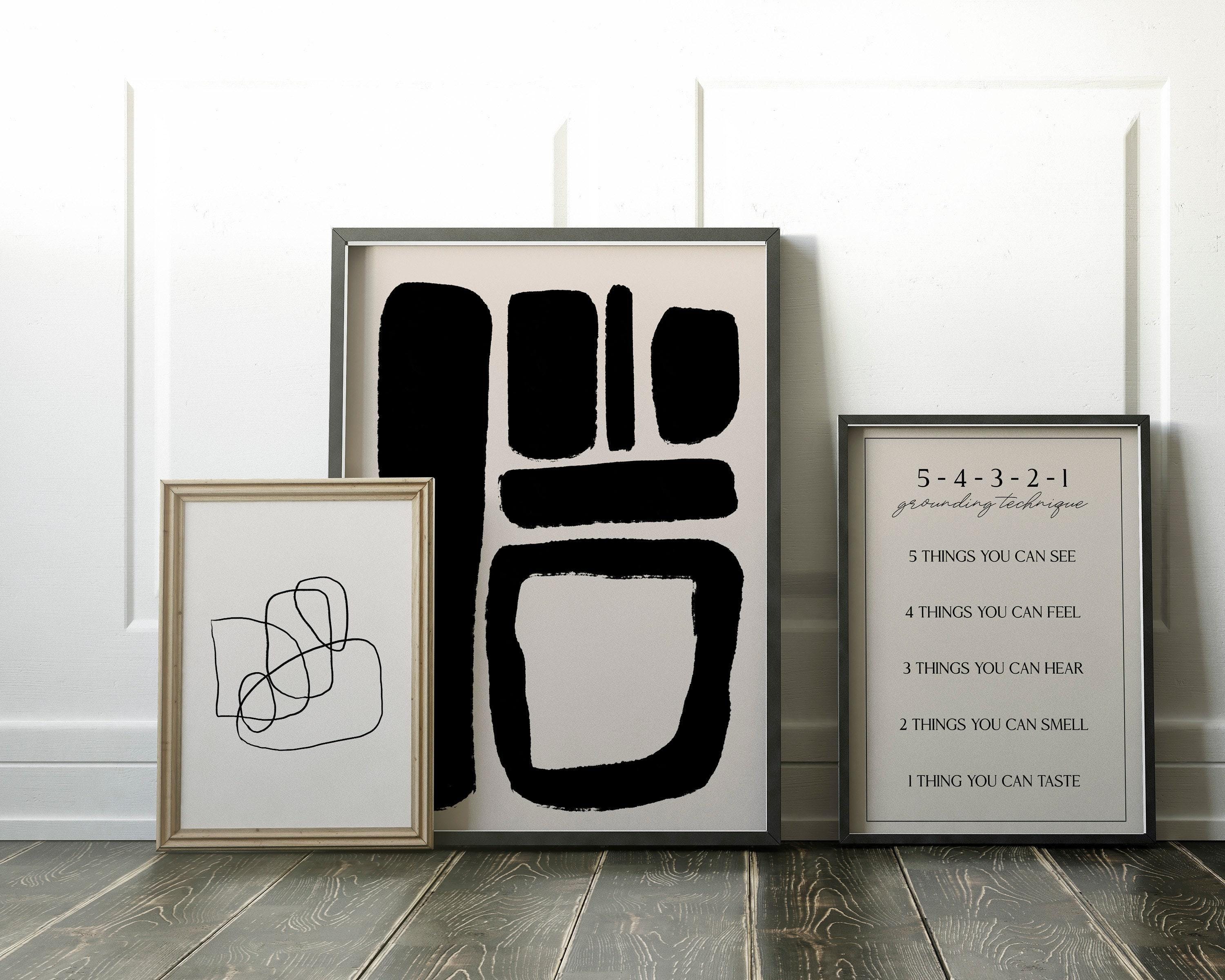 54321 Grounding Technique Print | Minimalist Therapy Wall Art ...
