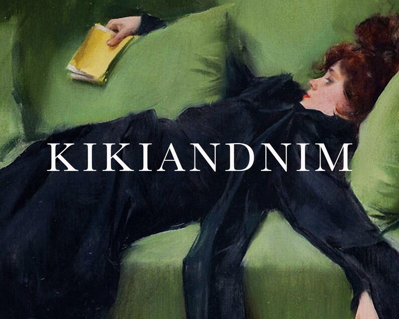 moody wall art | emerald green art | vintage bar cart print | dark academia decor | vintage woman portrait | kikiandnim | printable wall art image 3