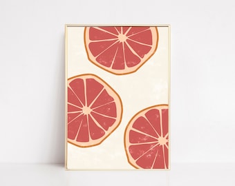 kitchen art print | instant download | grapefruit art | fruit art | grapefruit print | kitchen art | modern kitchen art | food art print