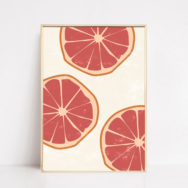 kitchen art print | instant download | grapefruit art | fruit art | grapefruit print | kitchen art | modern kitchen art | food art print