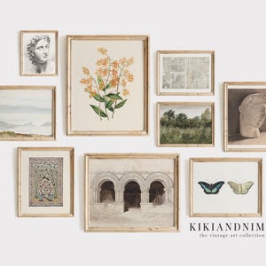 light academia decor | set of 9 prints | vintage gallery wall art set | victorian wall art | antique print | kikiandnim | printable wall art image 1