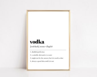 vodka definition print | bar art | bar cart decor | vodka art | vodka decor | bar accessories | bar printable wall art | digital download