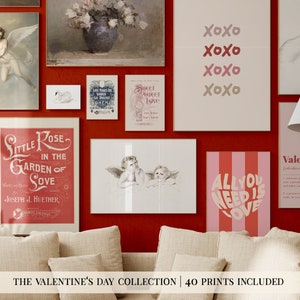 valentines day prints mega bundle | 40 VALENTINES PRINTABLES | valentines day decor | valentines wall art | kikiandnim | printable wall art