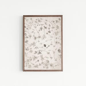 light academia decor | cottagecore print | vintage floral wall art | antique botanical art print | kikiandnim | printable wall art image 5